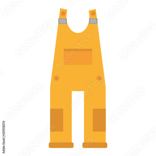 yellow overall uniform worker protective vector illustration eps 10