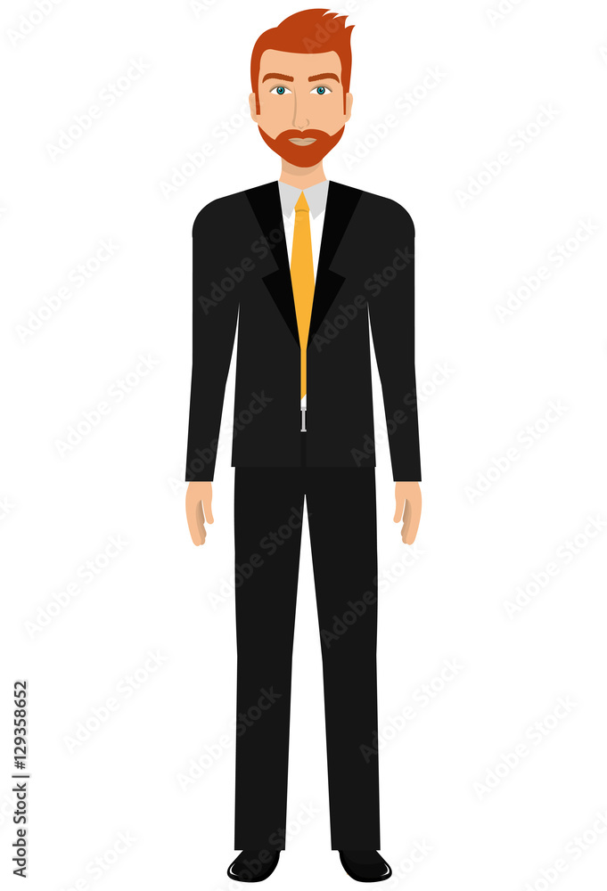 Young elegant businessman avatar over white background, vector illustration. Young elegant businessman avatar over white background, vector illustration.
