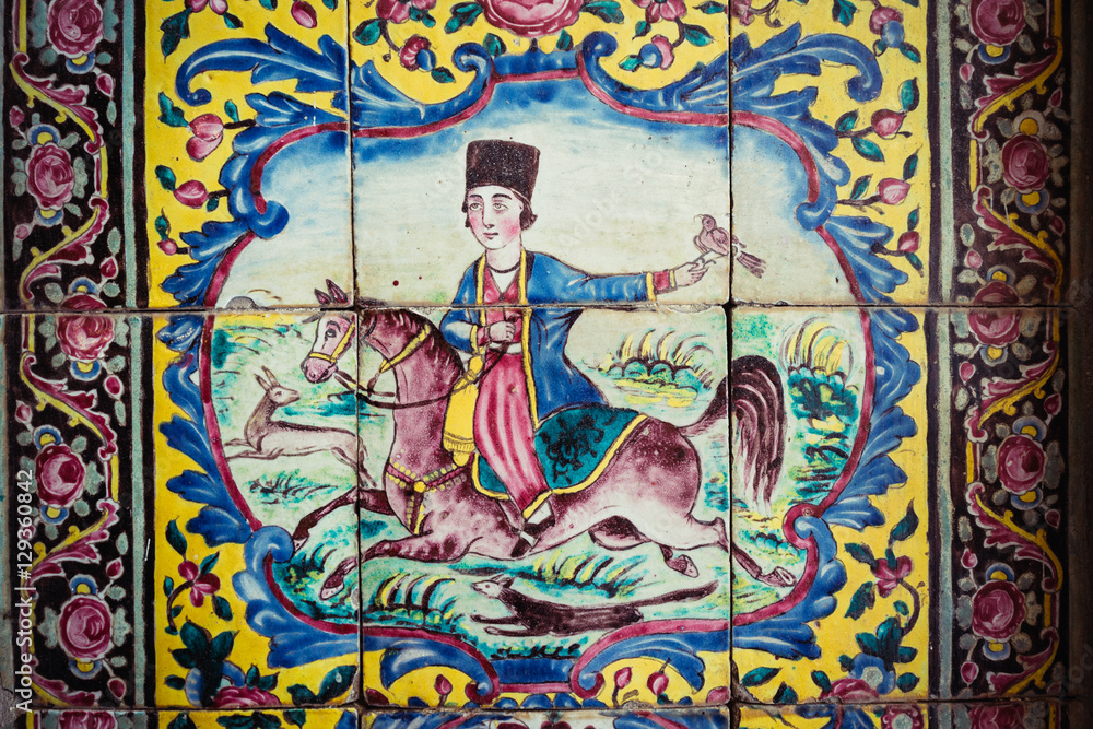 Fototapeta premium Traditional tiles on the wall in Tehran, capital of Iran