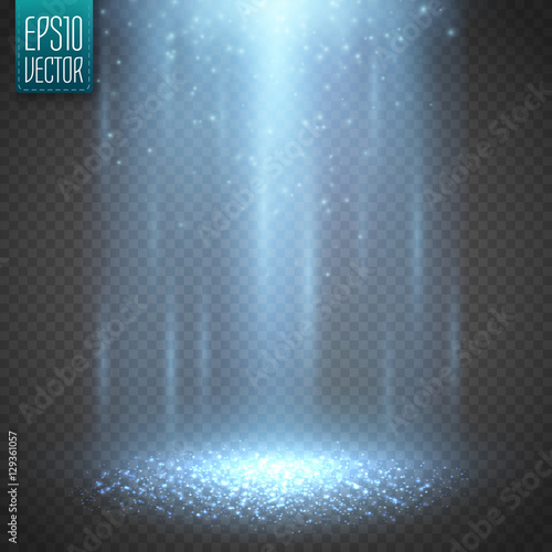 Obraz na plátne UFO light beam isolated on transparnt background. Vector