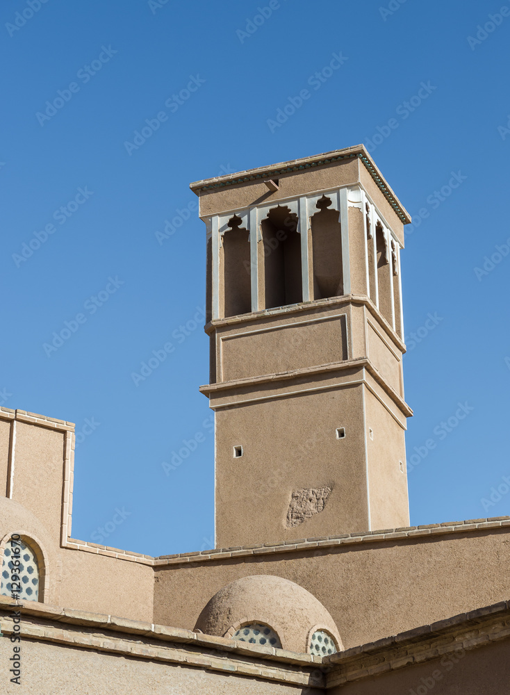 Wind catcher tower in Kashan city, Iran