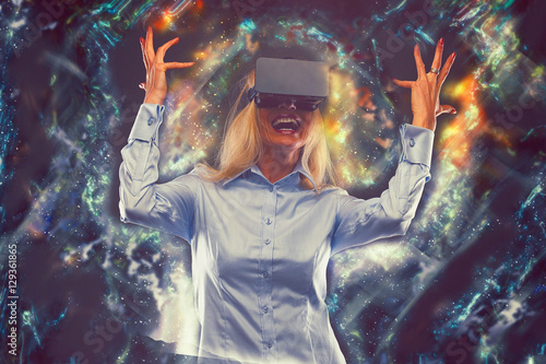 Woman in virtual reality