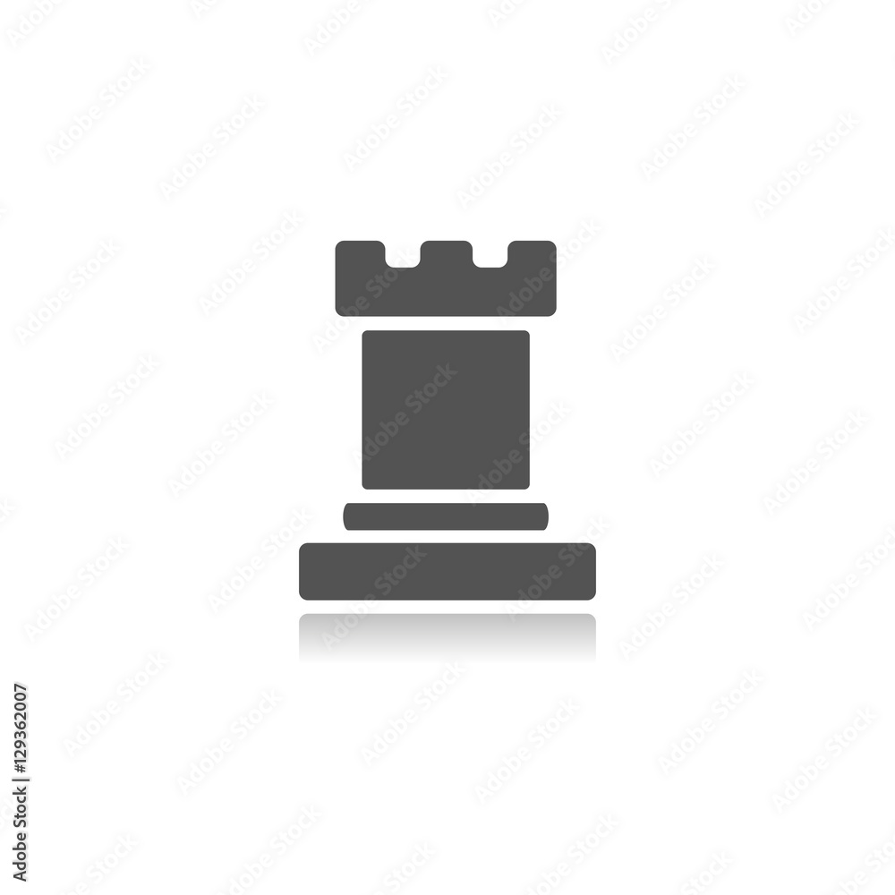 Icono aislado de una torre medieval. Pieza de ajedrez Icono aislado de una torre medieval. Pieza de ajedrez