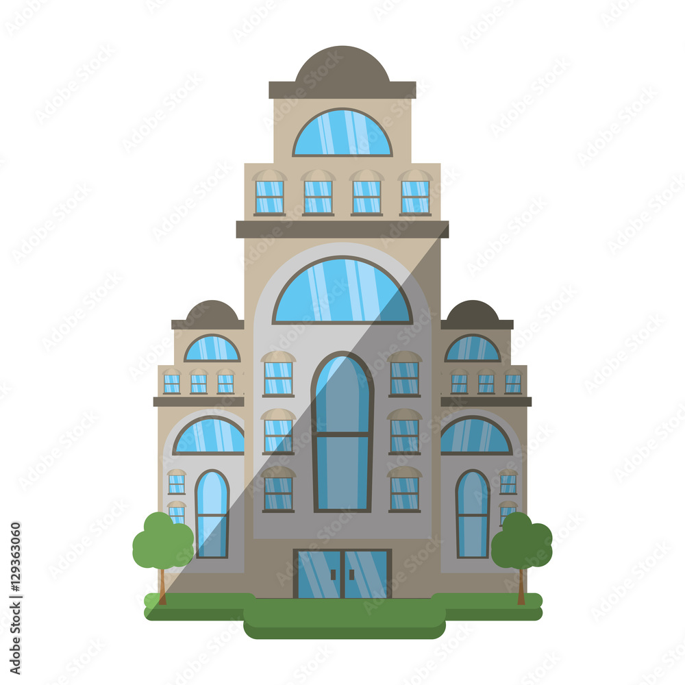 big building style icon vector illustration design