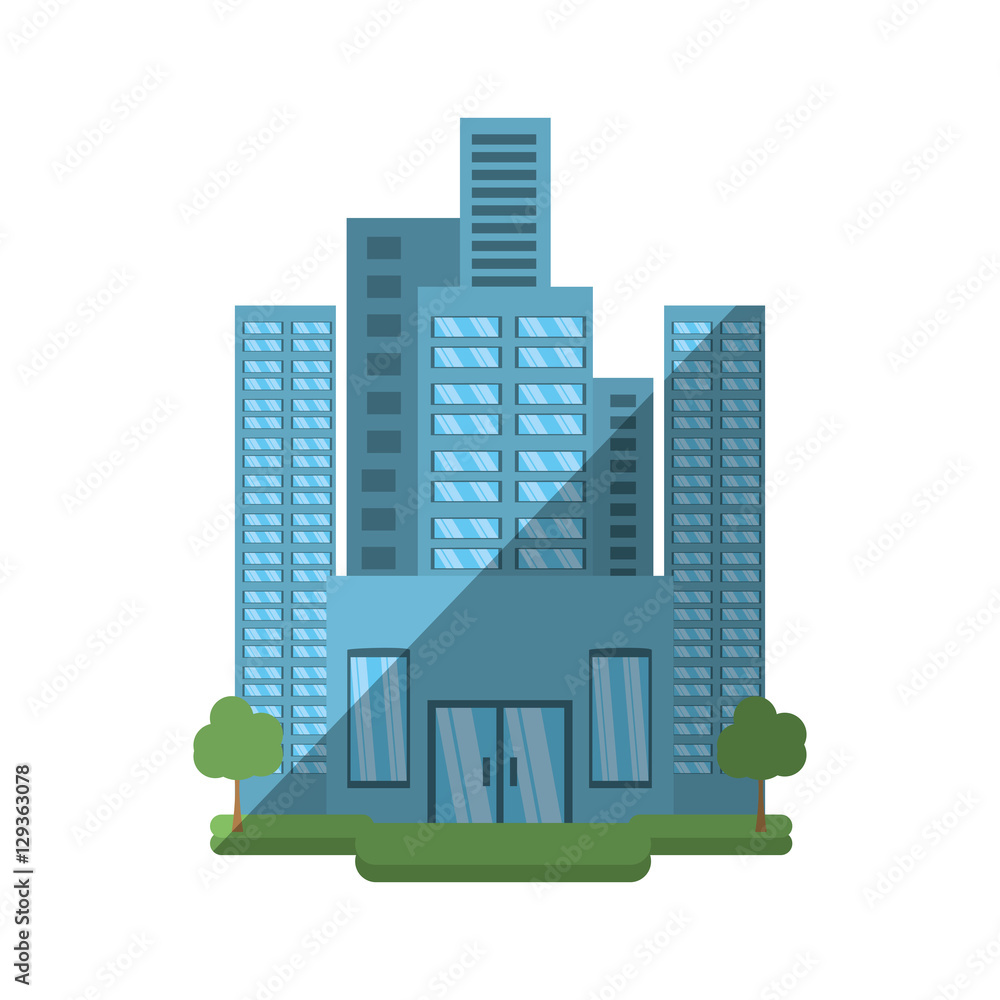 big building style icon vector illustration design