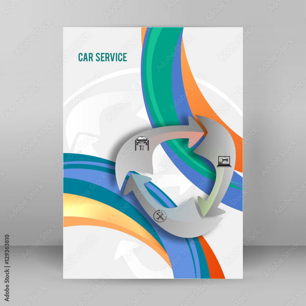 car services cover page booklet report format A4 arrow concept Stock Vector Adobe Stock