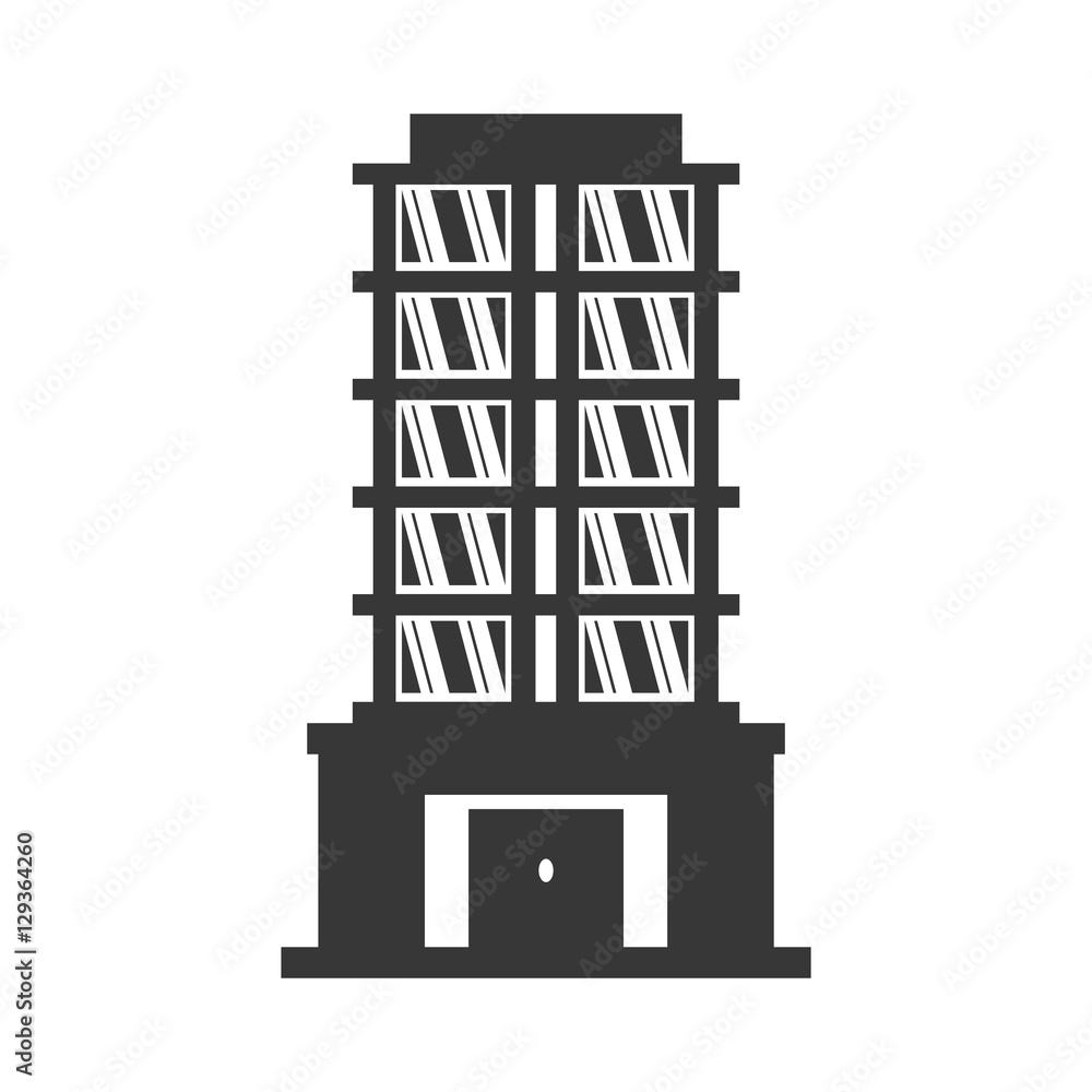 big building style icon vector illustration design