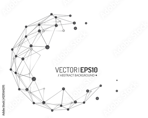 Geometric vector background for business or science presentation. Connection concept photo