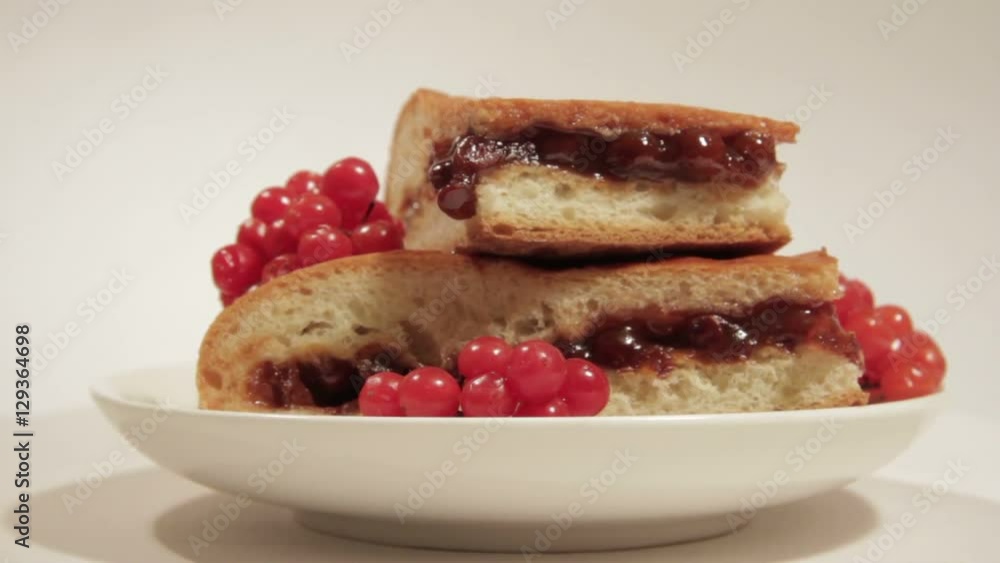 Pie with viburnum on a white plate. Pie with viburnum on a white plate.