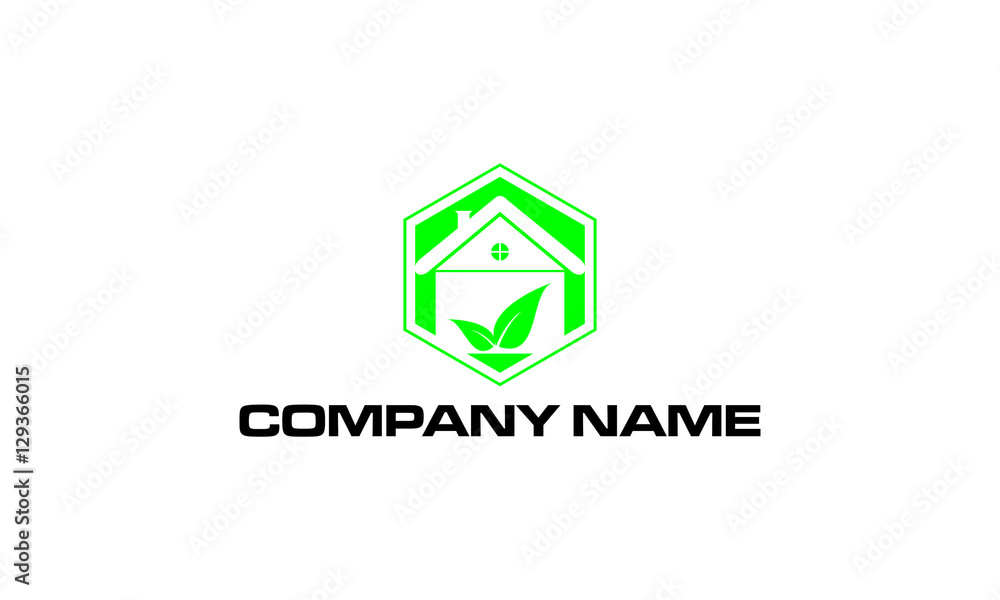 polygon and green home company logo polygon and green home company logo