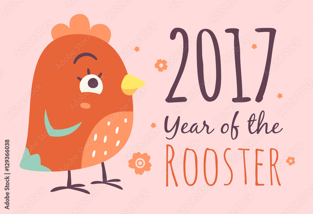 vector cartoon chinese new year of rooster greeting card vector cartoon chinese new year of rooster greeting card