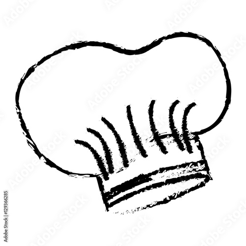hat chef drawn accesory icon vector illustration design