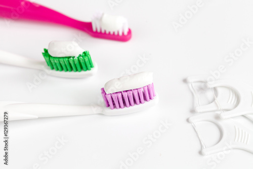 tools for oral care and prophylaxis o white background