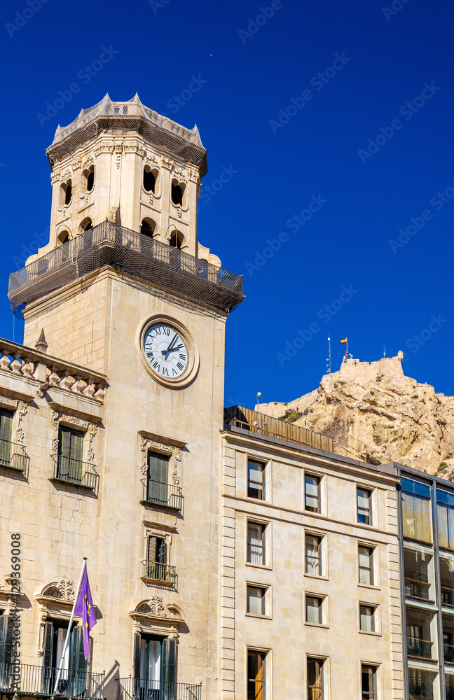 Facade of the town hall in Alicante, Spain