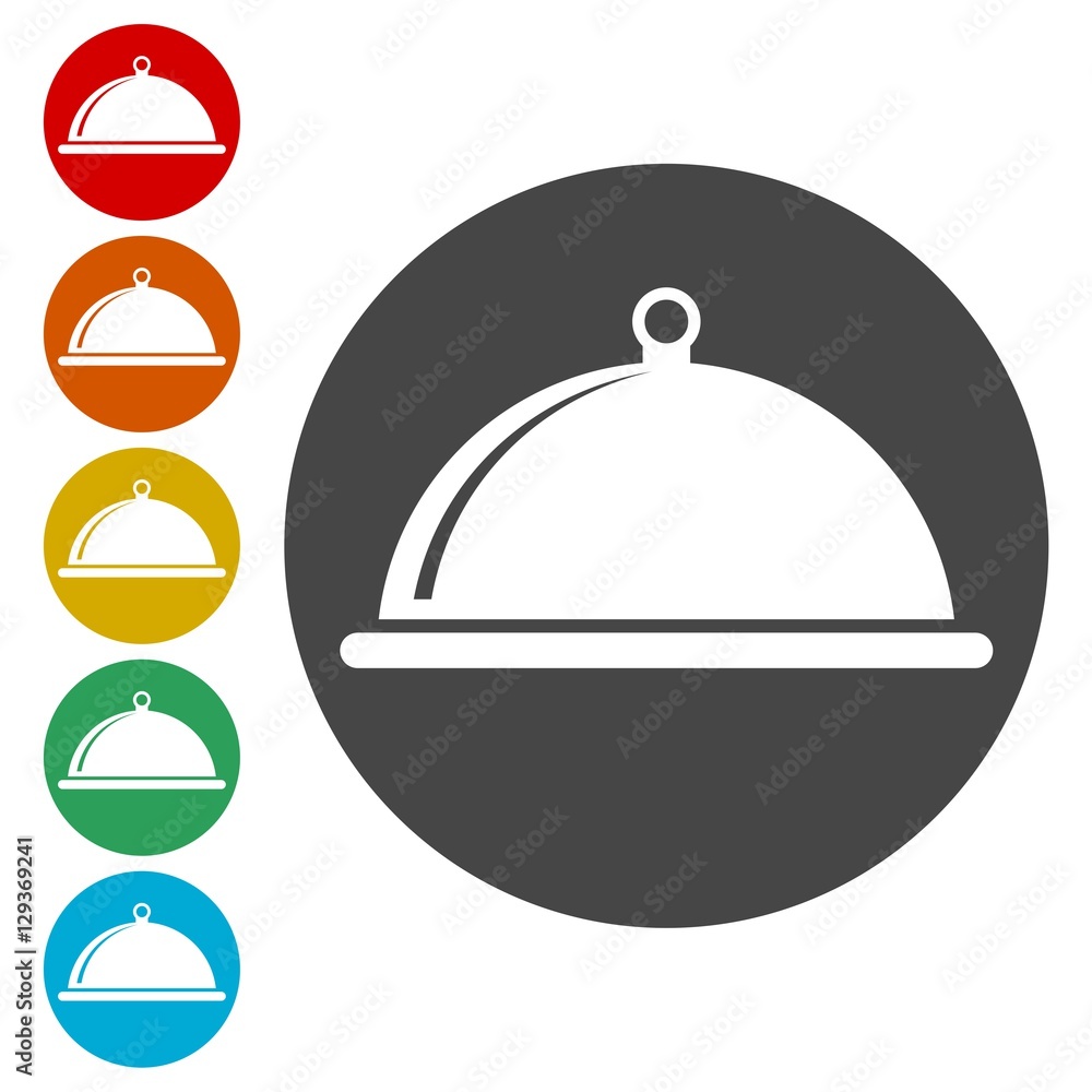 Food cover vector icon, Food Serving Tray Platter Icon Food cover vector icon, Food Serving Tray Platter Icon