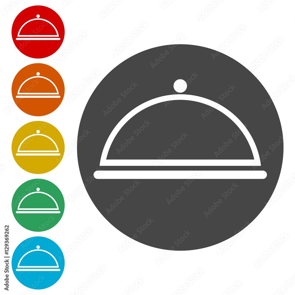 Food cover vector icon, Food Serving Tray Platter Icon Food cover vector icon, Food Serving Tray Platter Icon