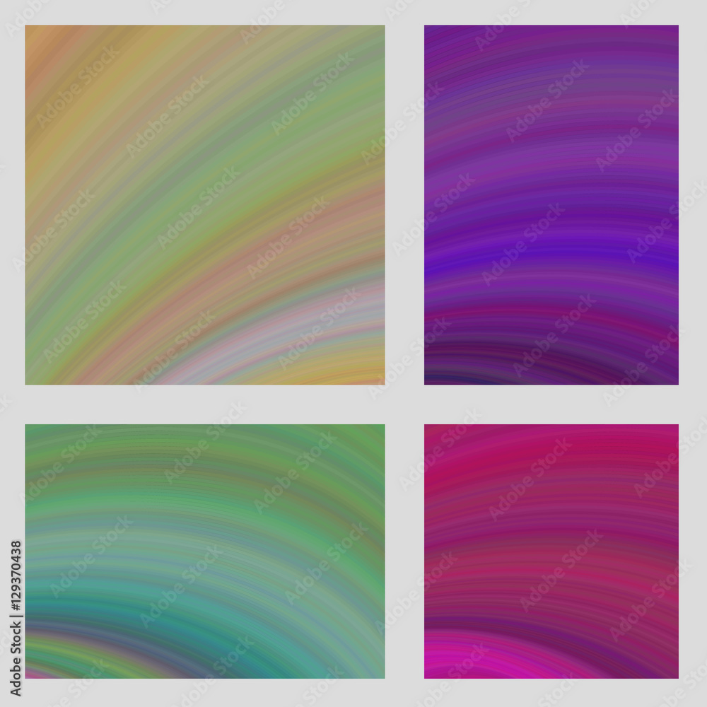 Colorful curved digital art page background set