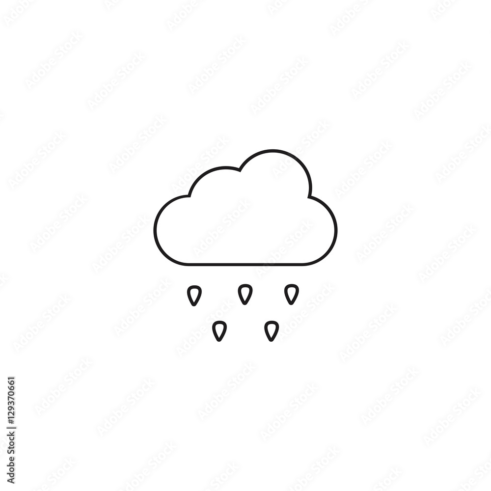 rain outline icon vector rain outline icon vector