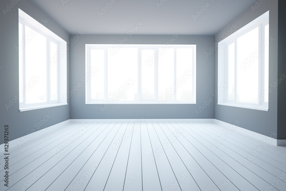 Simple interior with city view Simple interior with city view
