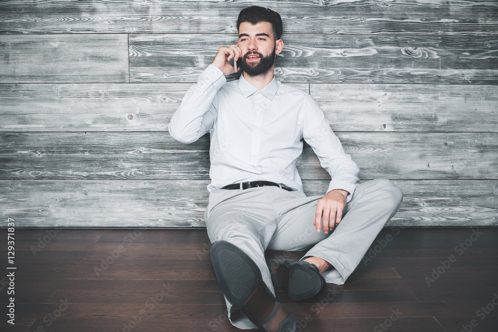 Young man on phone Young man on phone
