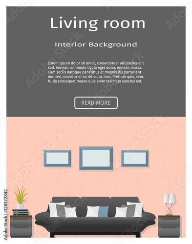 Website banner for modern living room interior. © generationclash
