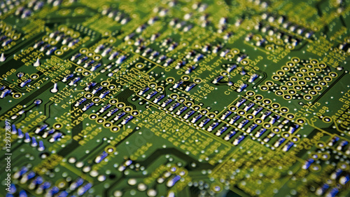 Close up view of the circuit board.