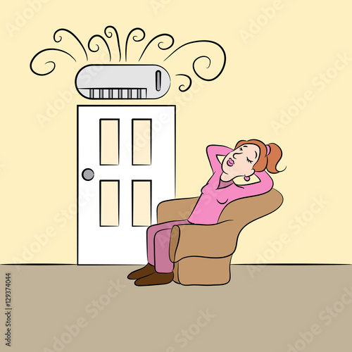 Ductless Air Conditioner Girl