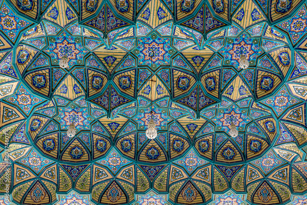 Ceiling of Shrine of Hilal ibn Ali in Aran va Bidgol city, Iran Ceiling of Shrine of Hilal ibn Ali in Aran va Bidgol city, Iran