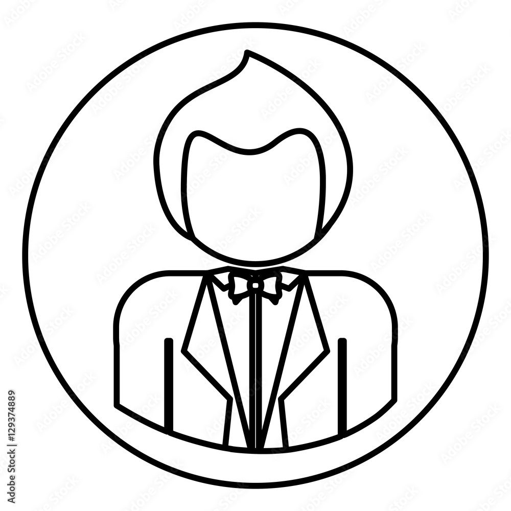 Obraz premium Man icon. Male avatar person people and human theme. Isolated design. Vector illustration