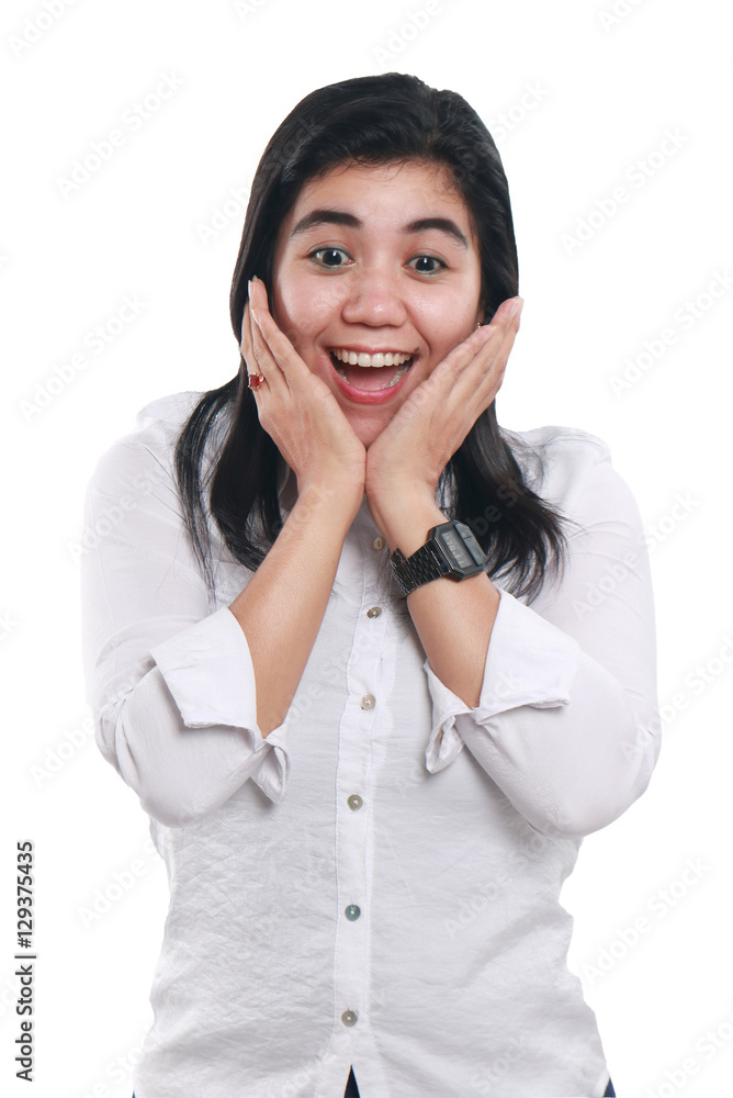 Young Asian Businesswoman Excited and Surprised Young Asian Businesswoman Excited and Surprised