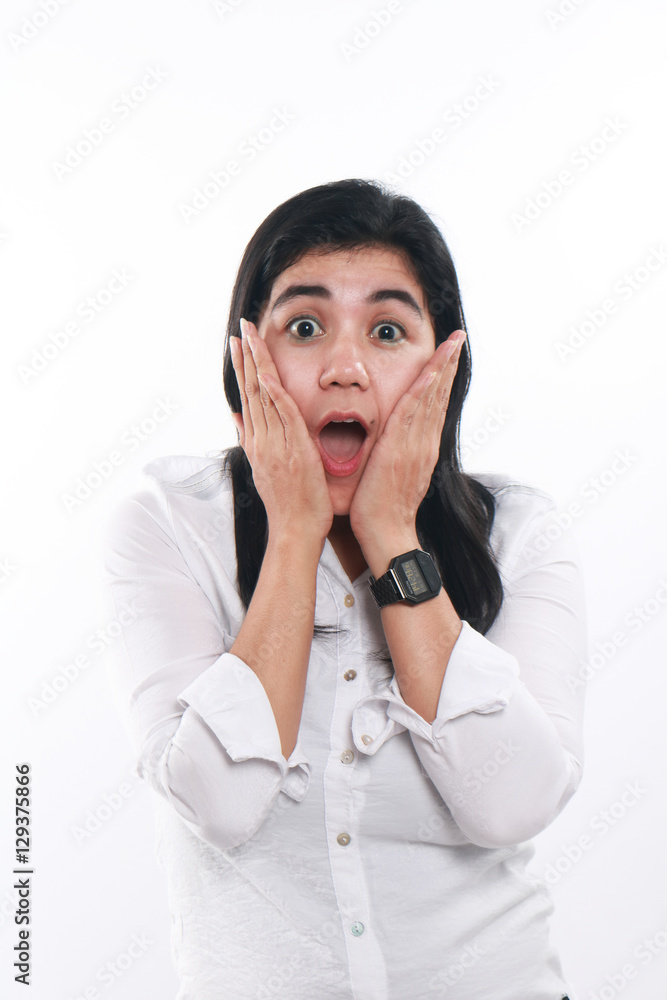 Young Asian Businesswoman Excited and Surprised Young Asian Businesswoman Excited and Surprised