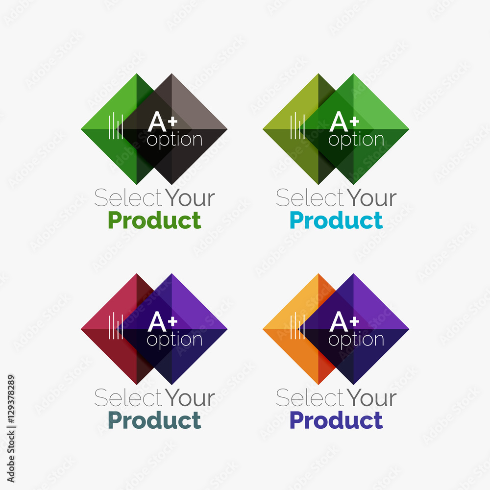 Set of abstract square interface menu navigation button Set of abstract square interface menu navigation button