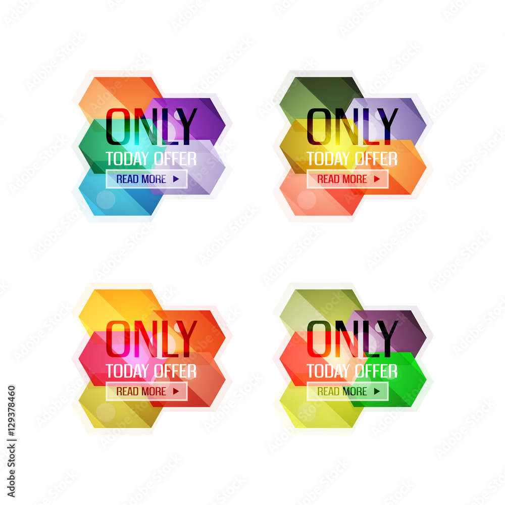 Vector abstract geometric sale labels Vector abstract geometric sale labels
