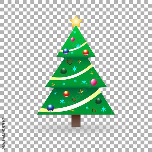 Christmas tree elegant with ornaments and New Year on isolate background  stylish vector illustration  EPS10