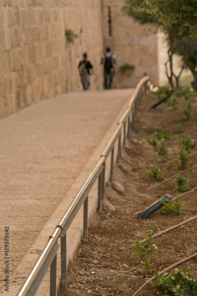 Schoolboys walking in the old city of Jerusaslem