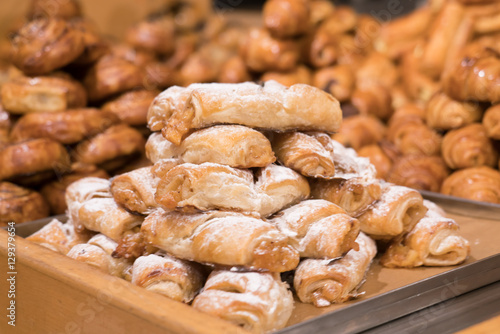Freshly baked Pastries at a bakery in the Jewish Quarter of the Old City of Jerusalem Israel