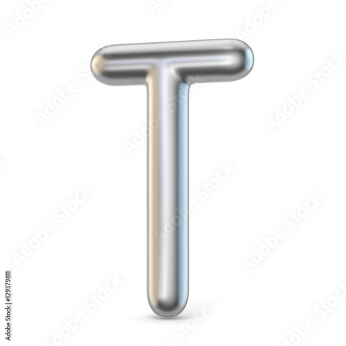Metal alphabet symbol. Letter T 3D