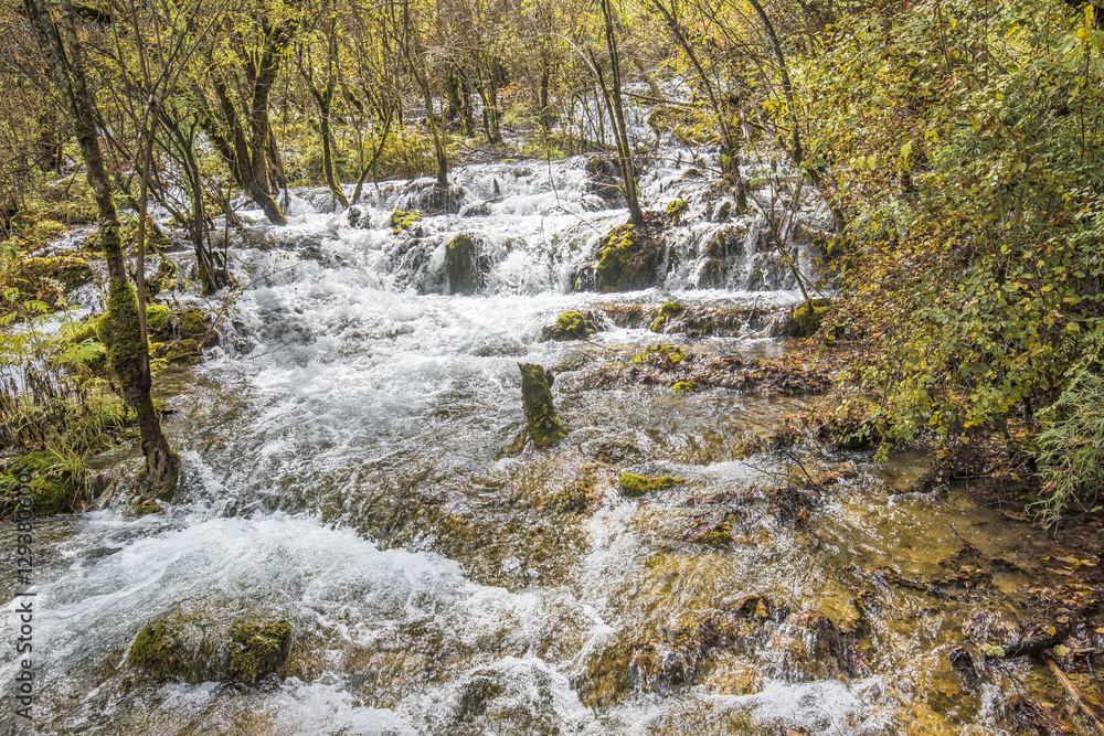 Waterfall in jiuzaigou, Sichuan of China Waterfall in jiuzaigou, Sichuan of China