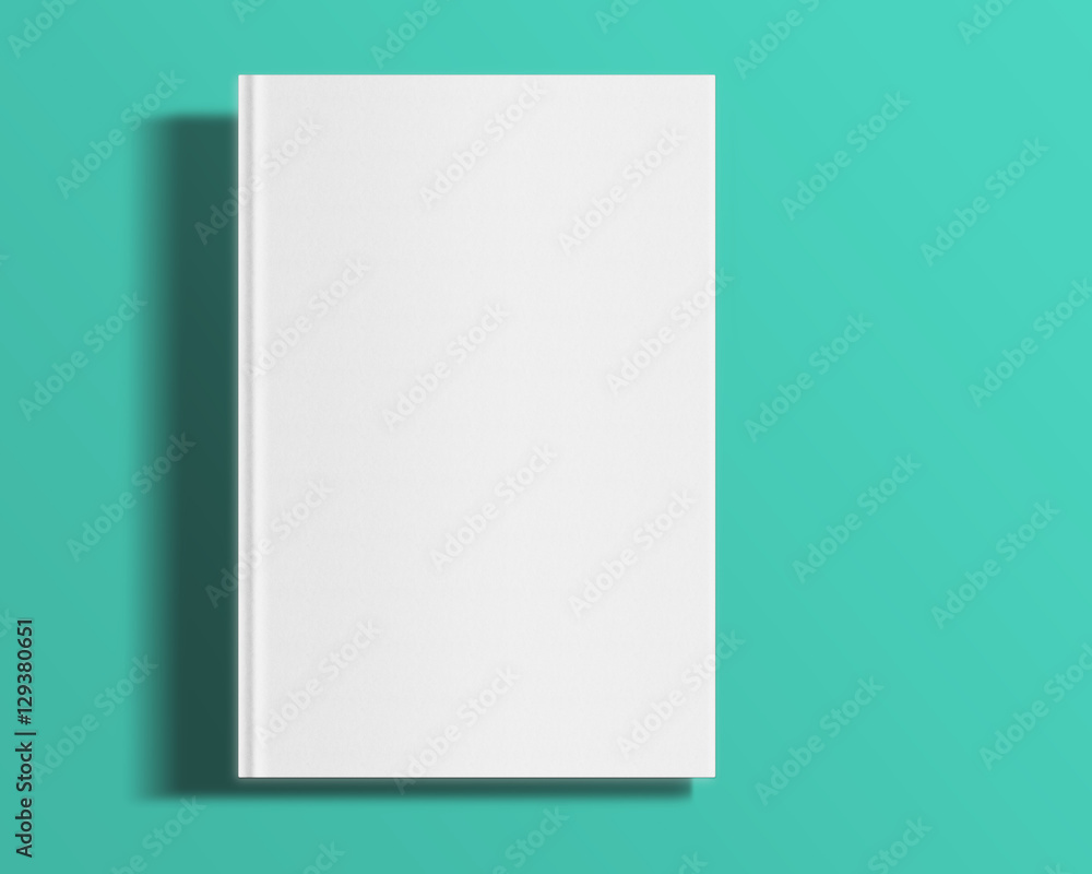 Blank book cover template on trendy flat background with shadows. 3D illustration. Blank book cover template on trendy flat background with shadows. 3D illustration.