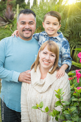 Happy Mixed Race Family Por...