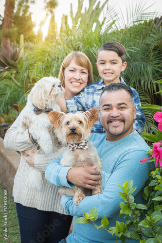 Happy Mixed Race Family Por...