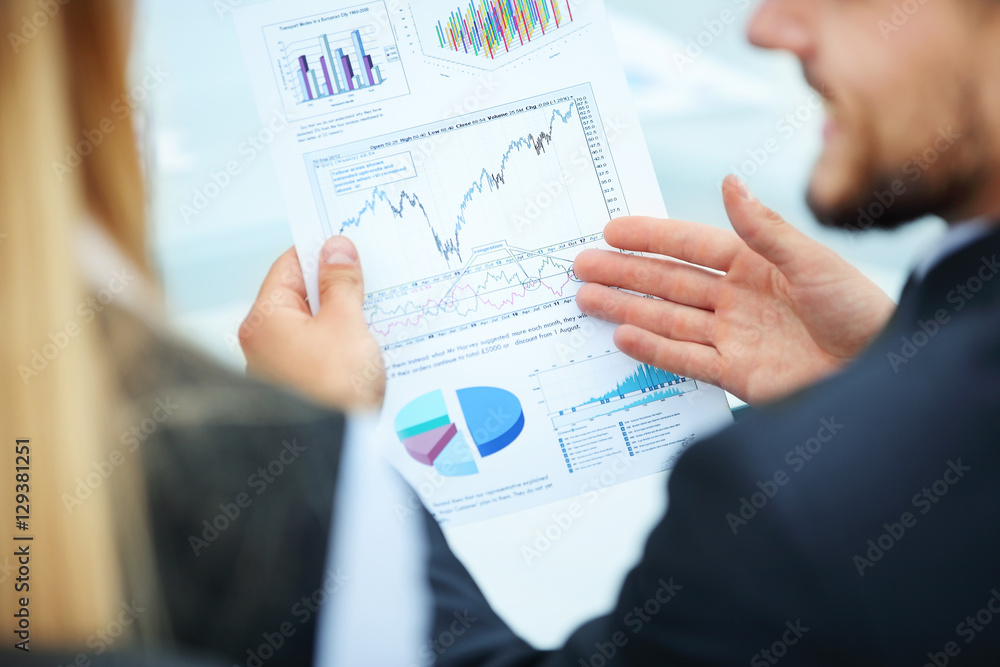 business team discussing a financial chart. accounting business team discussing a financial chart. accounting