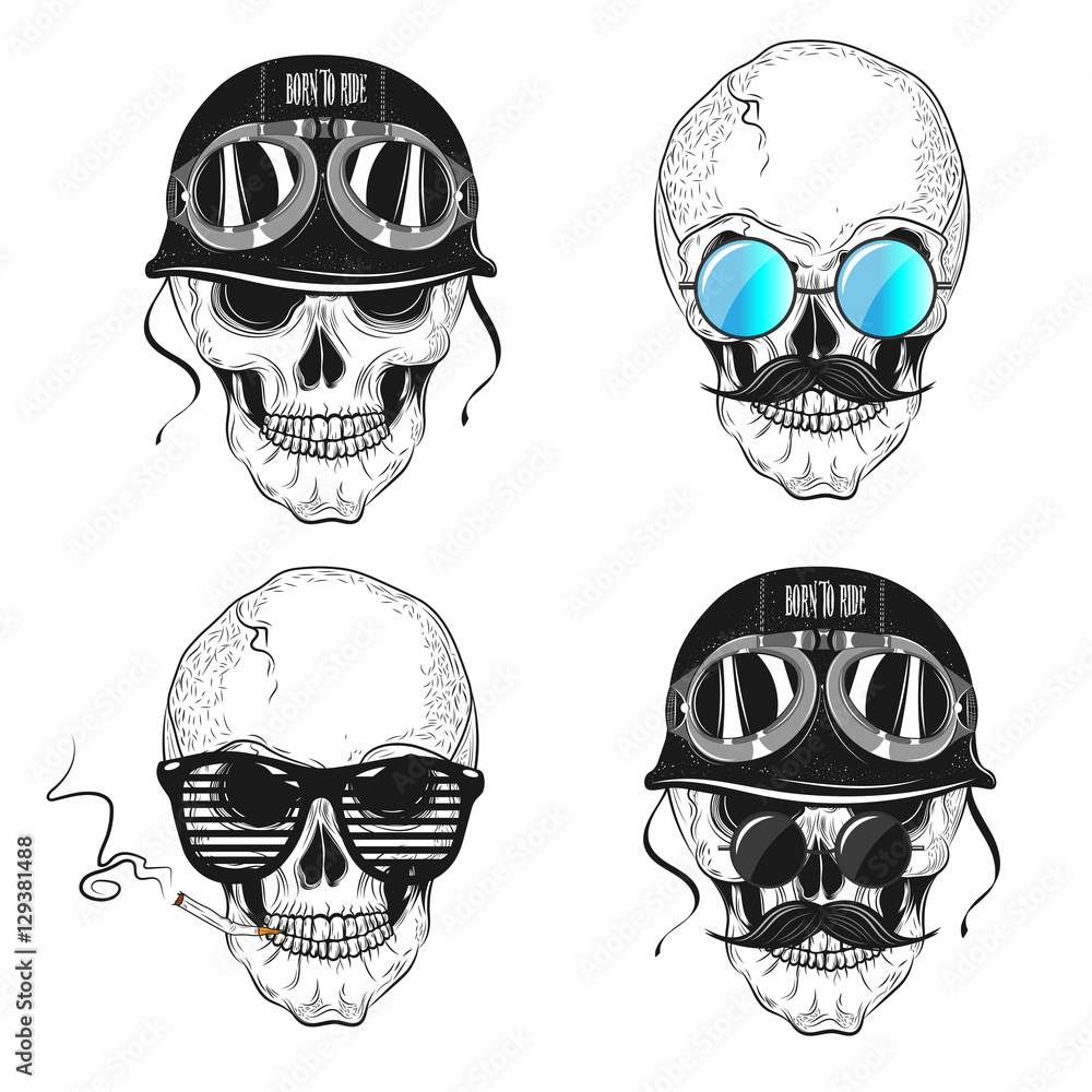 Set Skulls. Vector Illustration