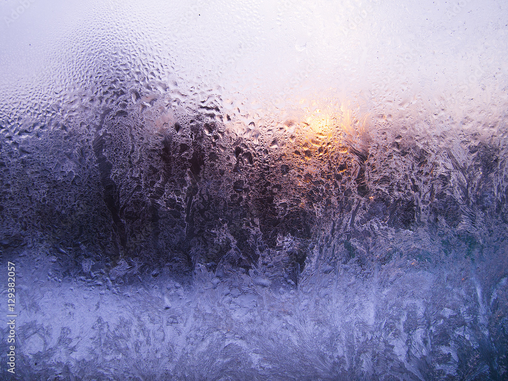 frosty patterns on the window