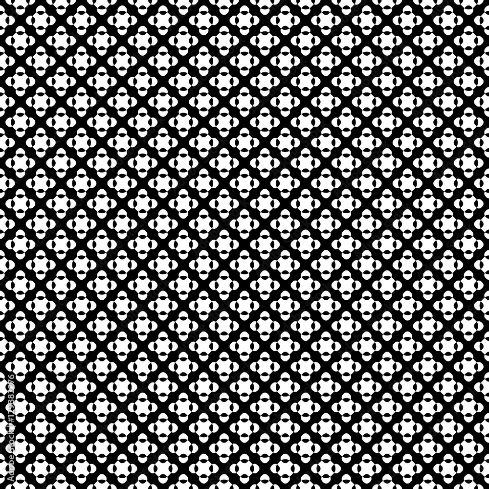 Vector seamless pattern, black & white crossing dots, simple geometric figures. Abstract repeat endless monochrome background, dark version. Design element for prints, digital, textile, decor, package Vector seamless pattern, black & white crossing dots, simple geometric figures. Abstract repeat endless monochrome background, dark version. Design element for prints, digital, textile, decor, package