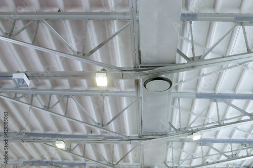 Ventilation systems in the hangar under roof