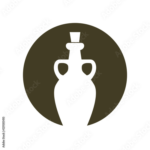 silhouette olive bottle glass handles green background vector illustration eps 10
