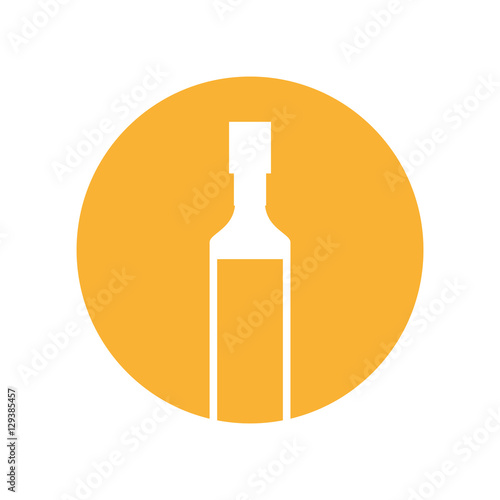 silhouette olive bottle kitchen yellow circle vector illustration eps 10