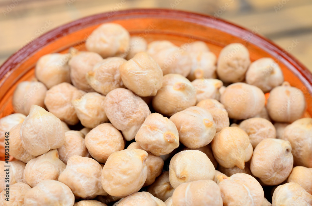 chickpea in jar on table