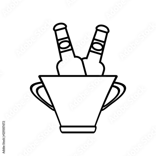 bucket beers cool ice design outline vector illustration eps 10